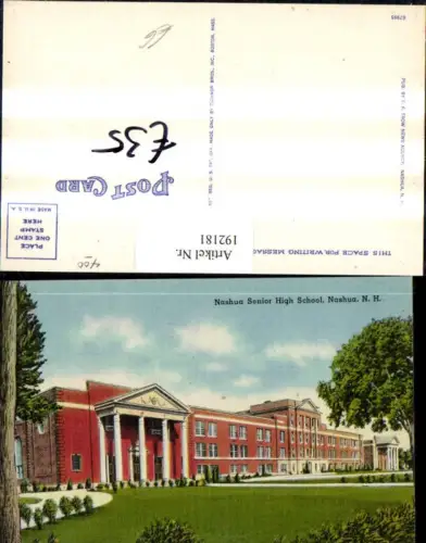 192181,New Hampshire Nashua Senior High School Schule