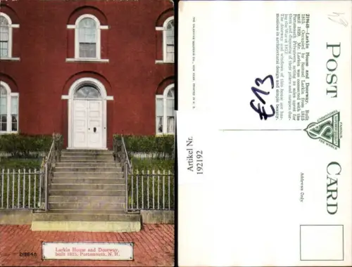 192192,New Hampshire Portsmouth Larkin House and Doorway Stiege Tür