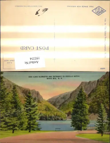 192234,New Hampshire White Mountains Lake Gloriette and Entrance to Dixville Notch