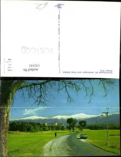 192441,New Hampshire Snow Capped Mt. Washington and Hotel Bretton Woods Ansicht m. Strasse Auto