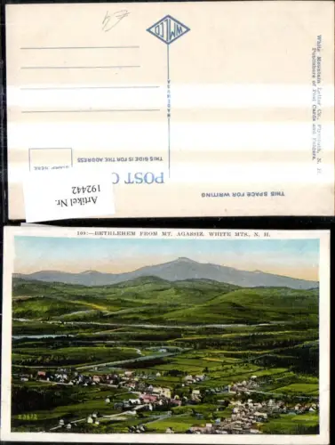 192442,New Hampshire White Mountains Bethlehem from Mt. Agassiz