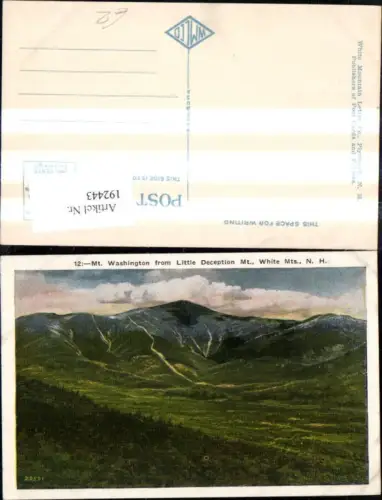 192443,New Hampshire White Mountains Mt. Washington from Little Deception Mountain