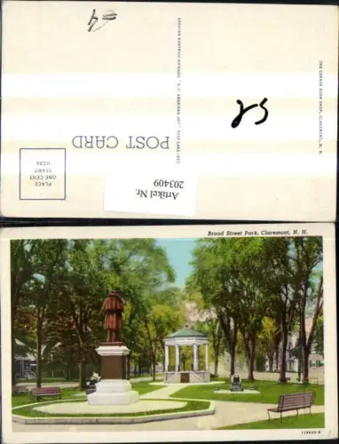 203409,New Hampshire Claremont Broad Street Park Partie Denkmal