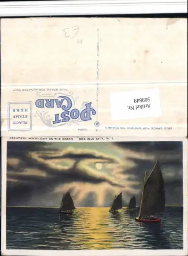 509849,New Jersey Sea Isle City Ocean Meer Segelboote Mondschein