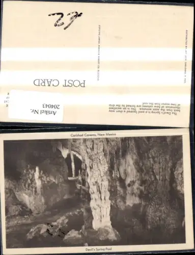204043,New Mexico Carlsbad Caverns Devils Spring Pool Höhlenansicht Eishöhle