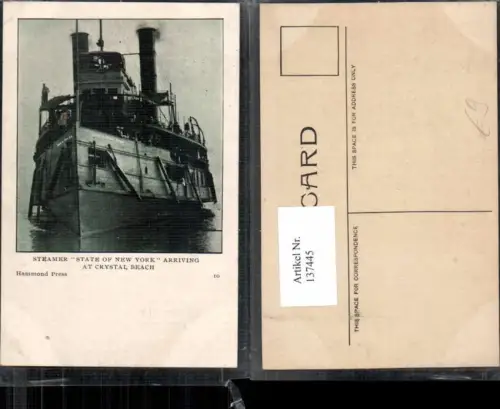 137445,Dampfer Steamer State of New York Arrving in Crystal Beach