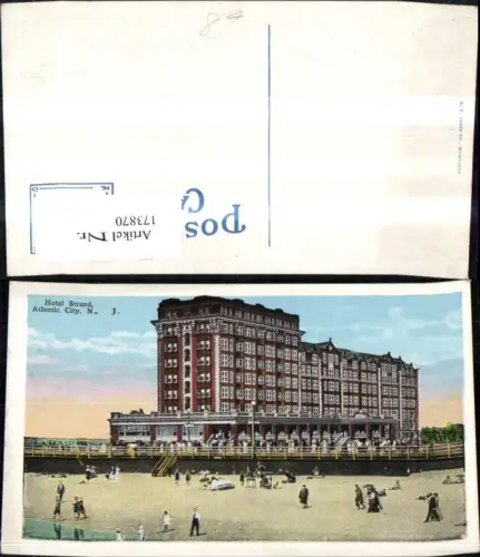 173870,New York Hotel Strand Atlantic City Gebäude Badestrand Strand