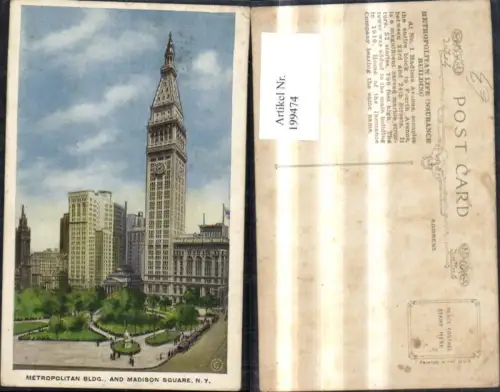 199474,New York City Metropolitan Building and Madison Square