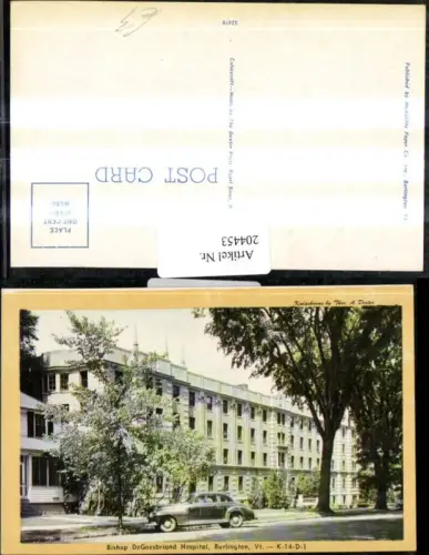 204453,New York Burlington Bishop DeGoesbriand Hospital Krankenhaus