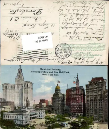 454009,New York City Municipal Building Newspaper Row Gebäude