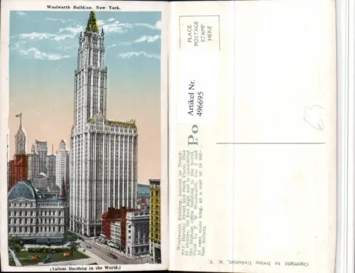 496695,New York City Woolworth Building Gebäude
