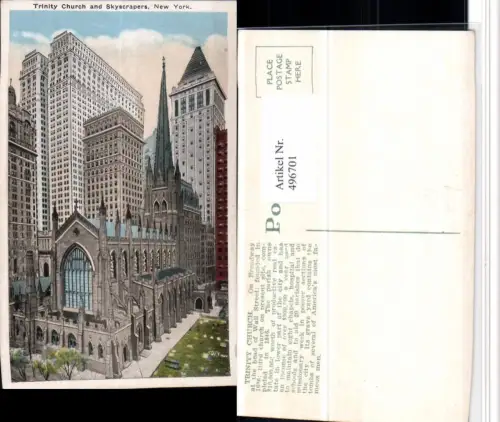 496701,New York City Trinity Church and Skyscrapers Kirche Wolkenkratzer