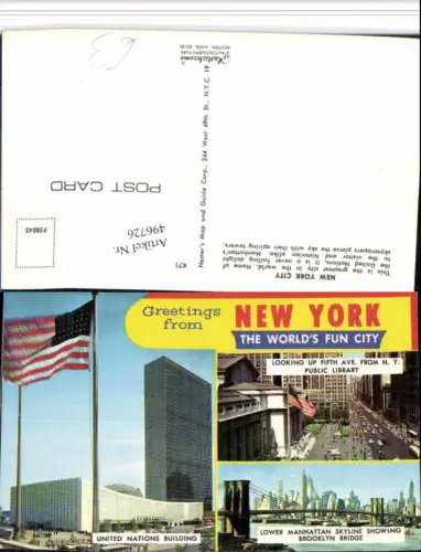 496726,New York City United Nations Lower Manhattan Mehrbildkarte