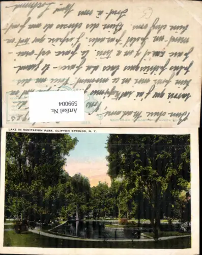 599004,USA New York Clifton Springs Lake in Sanitarium Park
