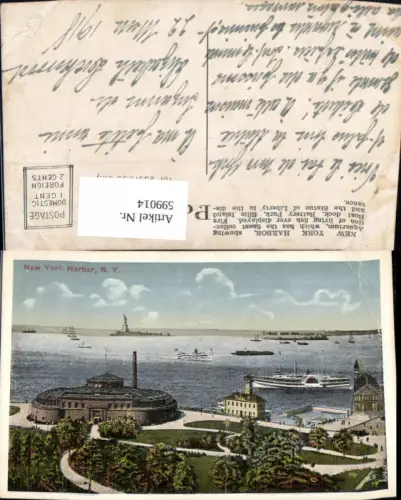 599014,USA New York City Harbor Hafen Schiffe Dampfer
