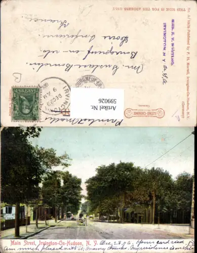 599026,USA New York Jruington-On-Hudson Main Street Kutsche