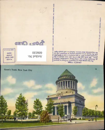 606030,New York City Grants Tomb Grab Grabdenkmal New York