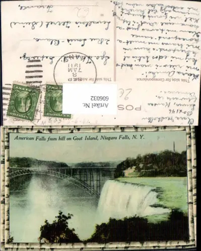 606032,American Falls from hill on Goat Island Niagara Falls Wasserfall New York