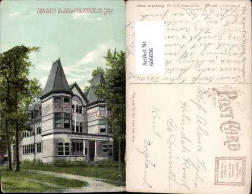 606036,The Anne M. Kellogg Memorial Hall Assembly Grounds Chautauqua New York