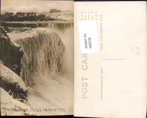 606038,Foto Ak Horseshoe Falls in Winter Niagara Falls Wasserfall New York