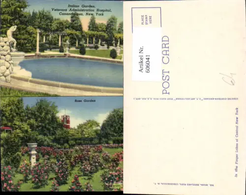 606041,Mehrbild Ak Italian Garden Veterans Administration Hospital Canandaigua New York