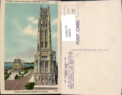 606043,New York City Riverside Church and Grants Tomb Grab Kirche New York