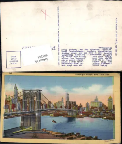 698246 New York City Brooklyn Bridge Brücke