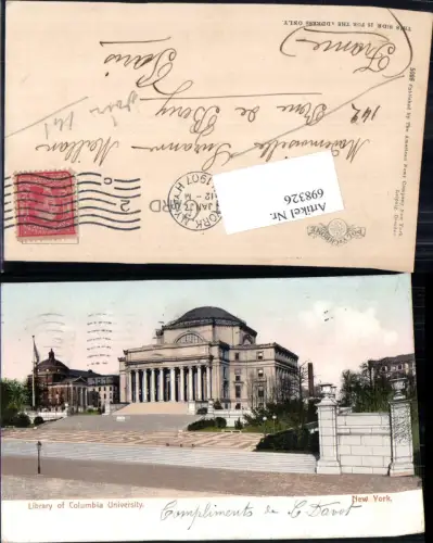 698326 New York City Library of Columbia University Bibliothek