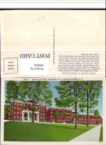 509820,North Carolina Winston-Salem College Schule Gebäude