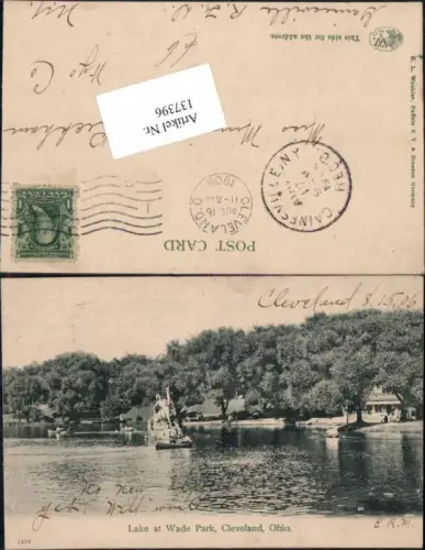 137396,Cleveland Lake at Wade Park Ohio 1905