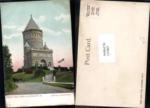 137407,Greeting from Cleveland Ohio Garfield Monument
