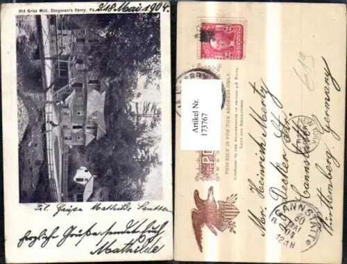 173767,Pennsylvania Old Grist Mill Dingmanns Ferry Gebäude m. Personen