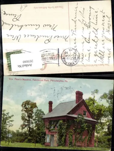 203880,Pennsylvania Philadelphia Fairmount Park Wm Penns Mansion