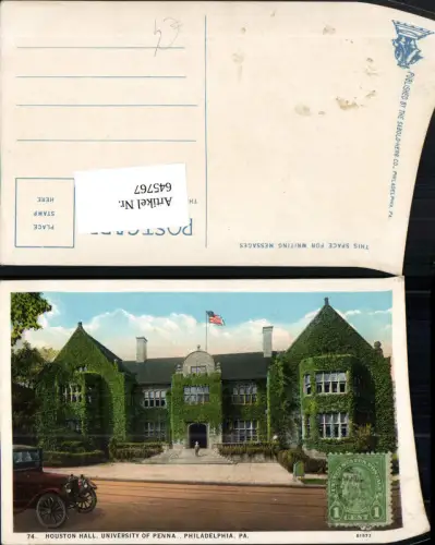 645767,Philadelphia Houston Hall University of Pennsylvania Auto Oldtimer