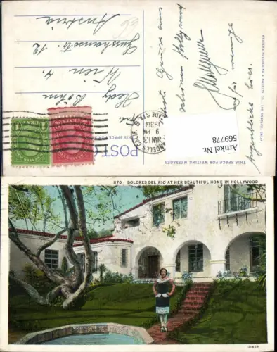 569778,USA Dolores del Rio at Her Beautiful Hom in Hollywood Los Angeles