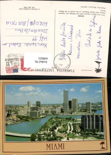 649023,Miami Florida Skyline with the Holiday Inn Dupont Plaza and Hyatt Regeny USA