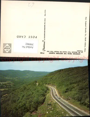 398902,Vermont Mohawk Trail toward the Hairpin Turn from the Western Summit Straße