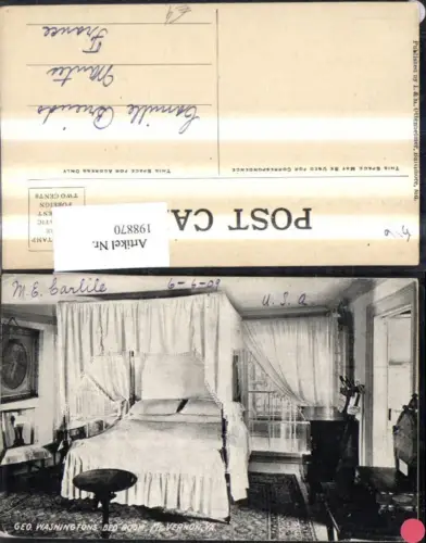 198870,Virginia Mount Vernon George Washingtons Bed Room Schlafzimmer Präsident