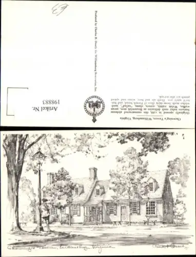 198883,Virginia Williamsburg Chowings Tavern Bleistiftzeichnung Radierung