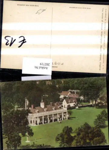 202719,Virginia Mount Vernon The Home of Geroge Washington