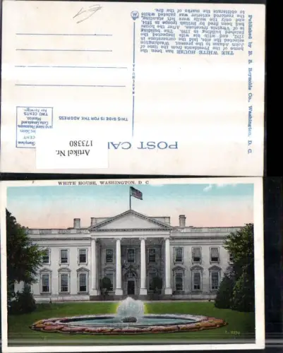 173380,Washington White House Frontansicht m. Springbrunnen Brunnen