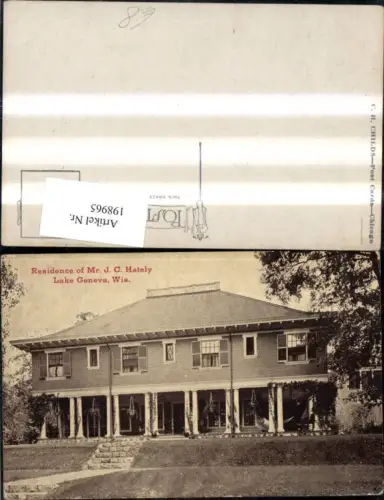 198965,Wisconsin Lake Geneve Residence of Mr. J. C. Hately