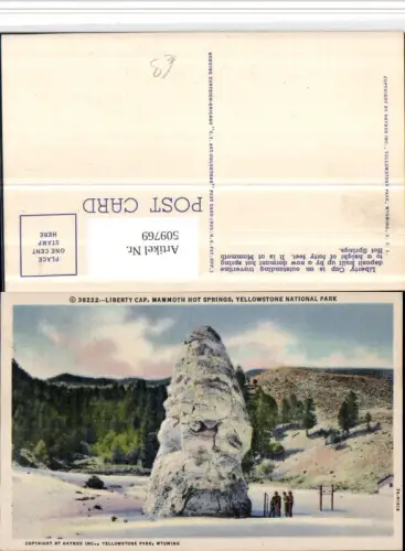 509769,Wyoming Yellowstone National Park Mammoth Hot Springs Liberty Cap Felsen