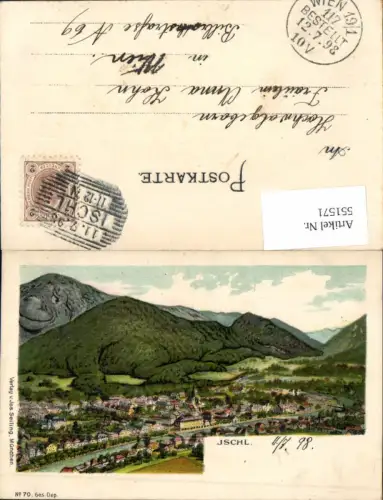 551571,Litho Berggesichter Ischl Berg mit Gesicht pub Jos. Seiling München No. 70
