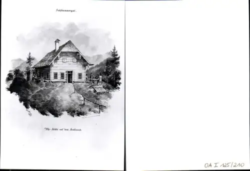 389916,Bad Ischl Lentner 1843 Alp-Hütte a. d. Hoisenrad Lichtbild Gedruckt J. Oberer Salzburg