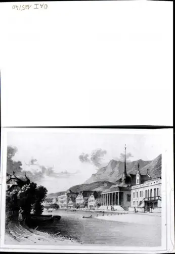389922,Bad Ischl Ansicht Frau Ufer Promenade Kirche Lichtbild