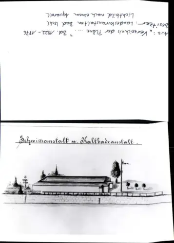 389939,Bad Ischl Schwimmanstalt n. Kaltbadeanstalt Nach Verzeichnis d. Pläne 1822-1876 Lichtbild