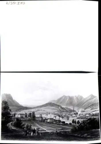 389962,Bad Ischl Reiffenstein e Kösch Totale Bergkulisse Lichtbild