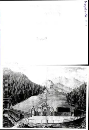 389972,Bad Ischl Umgebung Aquarell Feder Bühne um 1800 Lichtbild