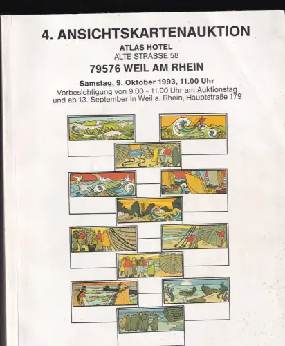 4. Ansichtskartenauktion Walter Dienger 9. Okt. 1993 Auktionskatalog Ansichtskarten Auktion